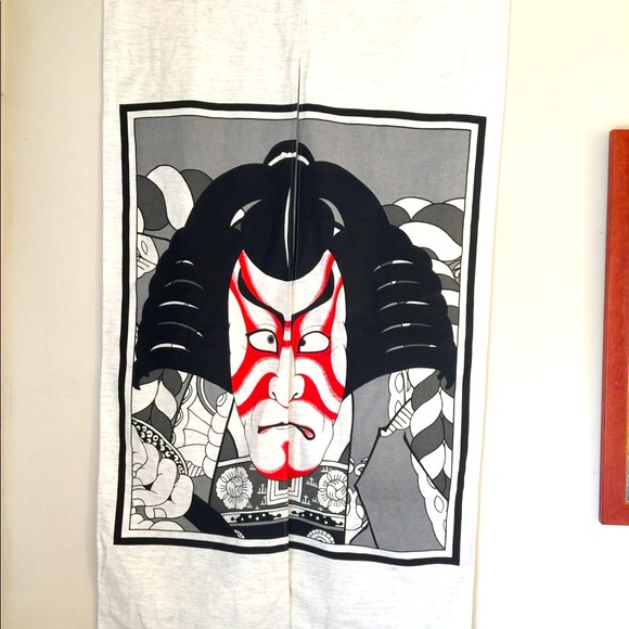 Japanese Samurai Kabuki Danjuro Noren Door Curtain